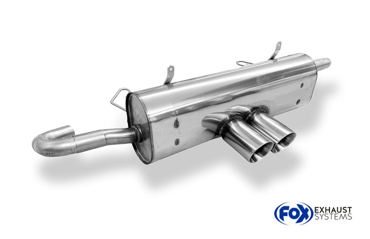 Fox Sportuitlaat Porsche Boxster Type 986 achterdemper, centrale uitlaat - 2x90 Type 25