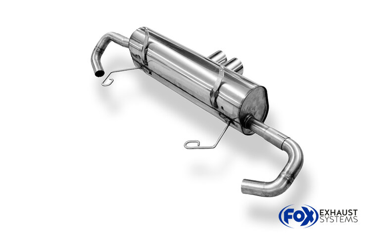 Fox Sportuitlaat Porsche Boxster Type 986 achterdemper, centrale uitlaat - 2x90 Type 25
