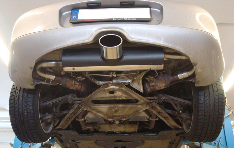 Fox Sportuitlaat Porsche Boxster Type 986 achterdemper, centrale uitlaat - 140x90 Type 32