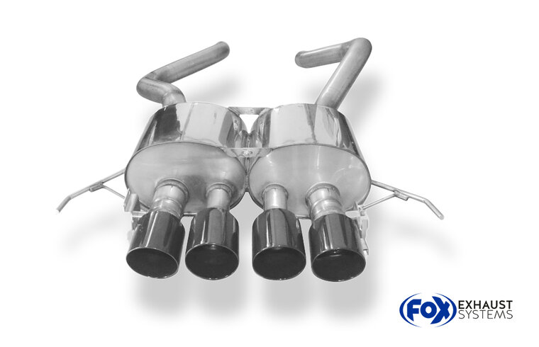 Fox Sportuitlaat Corvette C7/Z06 achterdemper, middenuitlaat - 4x100 Type 25 midden ZWART