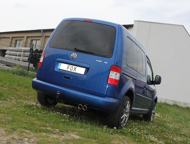 Fox Sportuitlaat VW Caddy III achterdemper, enkelzijdig - 2x80 Type 17
