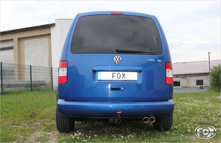Fox Sportuitlaat VW Caddy III achterdemper, enkelzijdig - 2x80 Type 17