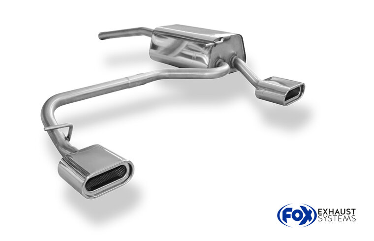 Fox Sportuitlaat VW Caddy III achterdemper, rechter/linker uitlaat - 160x80 type 53 rechts/links