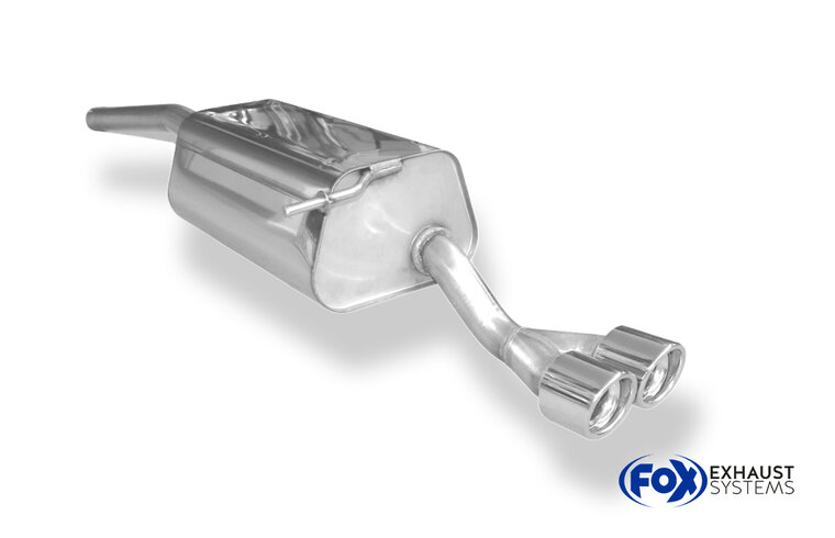 Fox Sportuitlaat VW Caddy III achterdemper, enkelzijdig - 2x80 Type 17