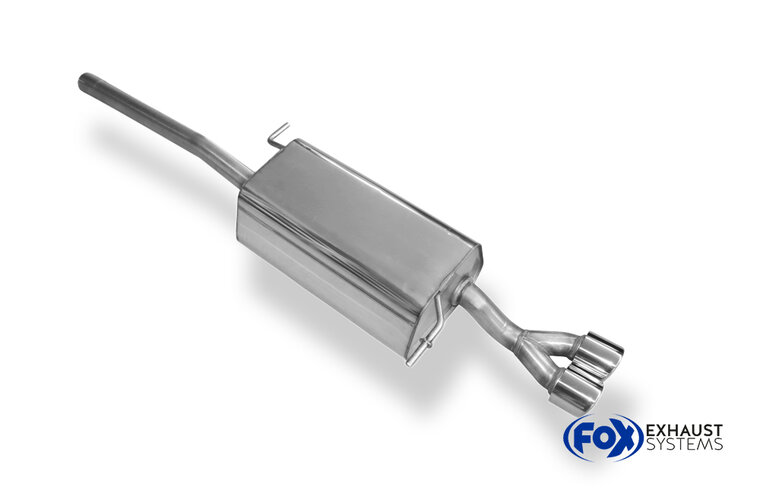 Fox Sportuitlaat VW Caddy III achterdemper, enkelzijdig - 2x80 Type 17