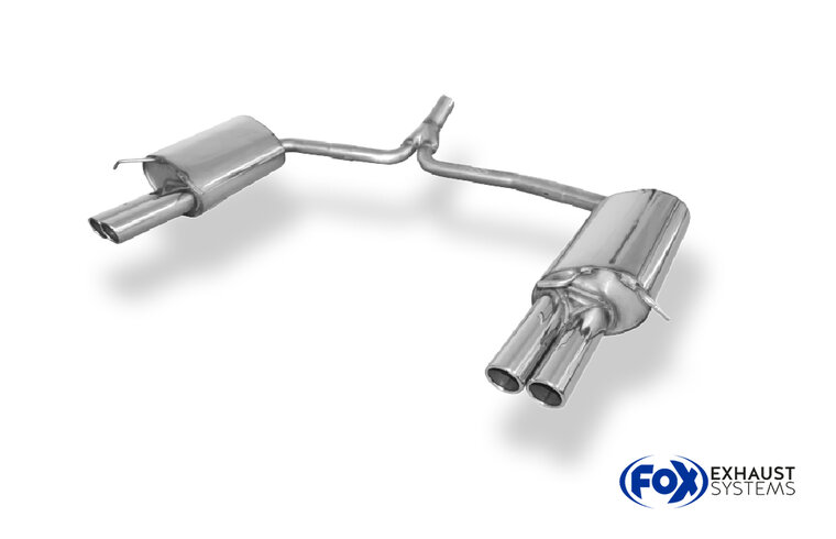 Fox Sportuitlaat Mercedes C-Klasse 4-cilinder - W204/S204 AMG-pakket achterdemper rechts/links met Y-connector - 2x70 type 16 rechts/links