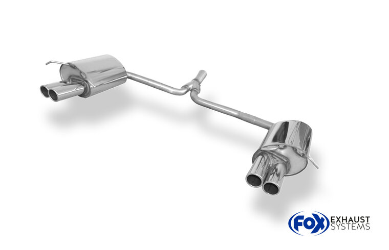 Fox Sportuitlaat Mercedes C-Klasse 4-cilinder - W204/S204 achterdemper rechts/links met Y-connector - 2x70 type 16 rechts/links