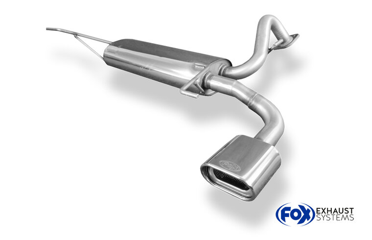 Fox Sportuitlaat Achterdemper voor Kia Cerato hatchback, enkelzijdig - 135x85 Type 53