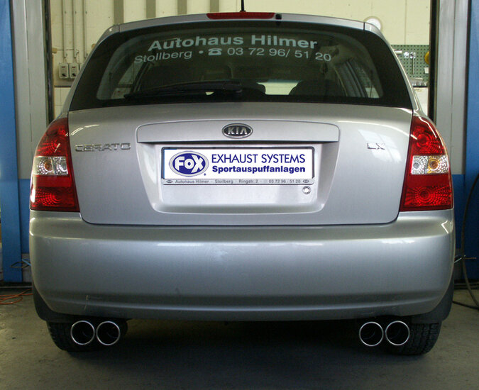 Fox Sportuitlaat Kia Cerato hatchback achterdemper, rechter/linker uitlaat - 2x80 Type 12 rechts/links