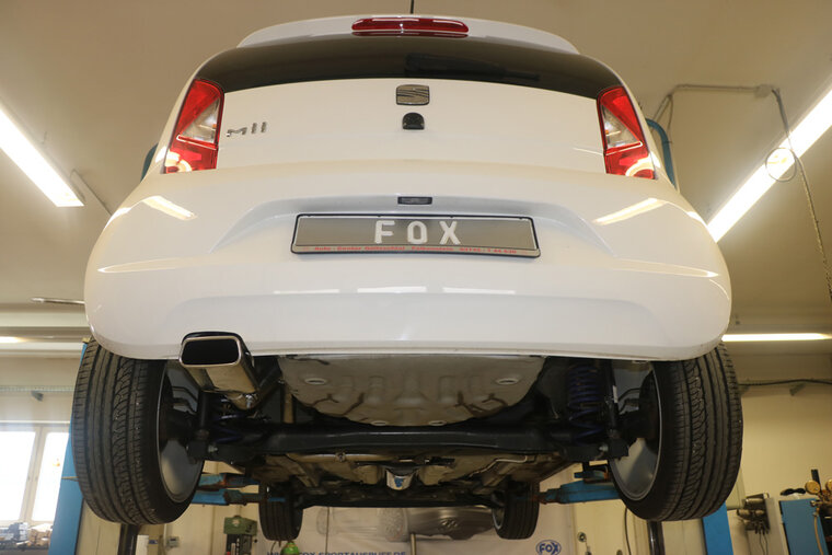 Fox Sportuitlaat Uitlaatsysteem links voor Seat Mii/ Skoda Citigo/ VW UP, compatibel met originele of FOX achterdemper - 145x60 type 59 links
