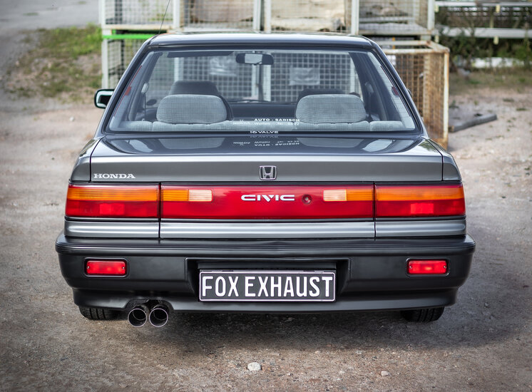 Fox Sportuitlaat Honda Civic 4 - ED3 dwarsgeplaatste achterdemper - 2x70 type 10 links