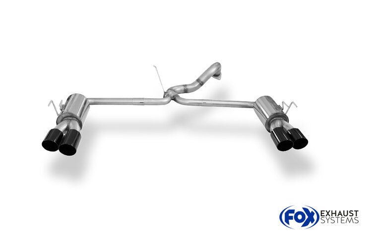 Fox Sportuitlaat Honda Civic IX Type R achterdemper, dwarsuitgang rechts/links - 2x90 Type 25 rechts/links zwart