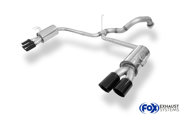Fox Sportuitlaat Honda Civic IX Type R achterdemper, dwarsuitgang rechts/links - 2x90 Type 25 rechts/links zwart
