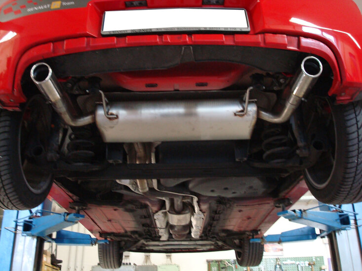 Fox Sportuitlaat Renault Clio III B Sport achterdemper, dwarsuitgang rechts/links - 1x76 type 17 rechts/links