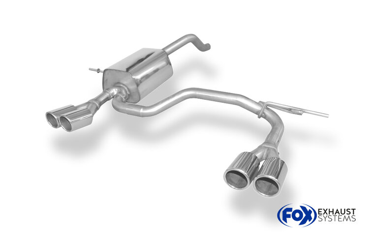 Fox Sportuitlaat Renault Clio IV achterdemper, rechter/linker uitlaat - 2x76 Type 16 rechts/links