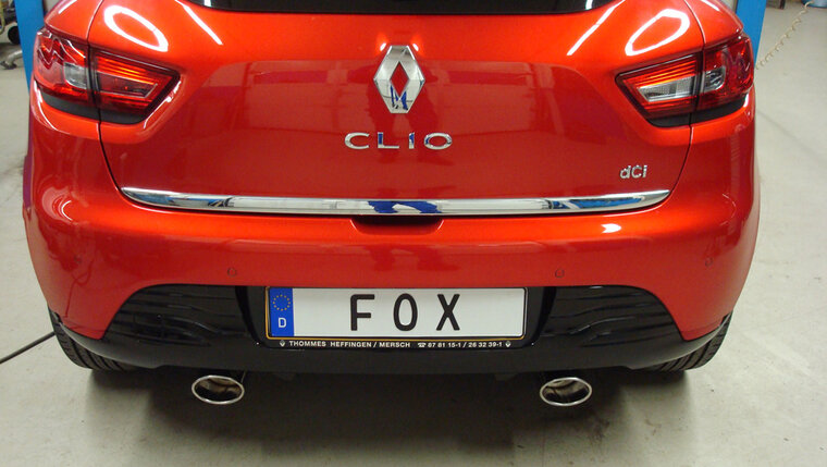 Fox Sportuitlaat Renault Clio IV achterdemper, rechter/linker uitlaat - 115x85 type 32 rechts/links