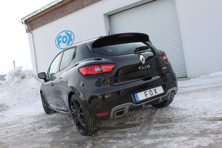 Fox Sportuitlaat Renault Clio IV RS achterdemper, dwarsuitgang rechts/links - 1x50 rechts/links voor standaard bumper (uitlaatpijpen niet zichtbaar)