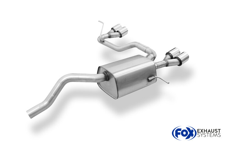 Fox Sportuitlaat Renault Clio IV GT achterdemper, rechter/linker uitlaat - 2x76 Type 16 rechts/links