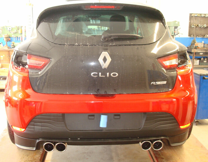 Fox Sportuitlaat Renault Clio IV RS voor Elia bumper achterdemper dwarsuitgang rechts/links - 2x90 rechts/links type 16 rechts/links
