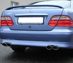 Fox Sportuitlaat Mercedes CLK Type 208 achterdemper, rechter/linker uitlaat - 2x88x74 Type 32 rechts/links