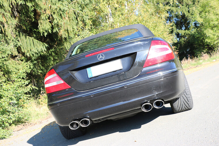 Fox Sportuitlaat Mercedes CLK Type 209 Cabriolet &amp; Coup&eacute; Achterdemper Uitlaat Rechts/Links &Oslash;70mm - 2x115x85 Type 32 Rechts/Links