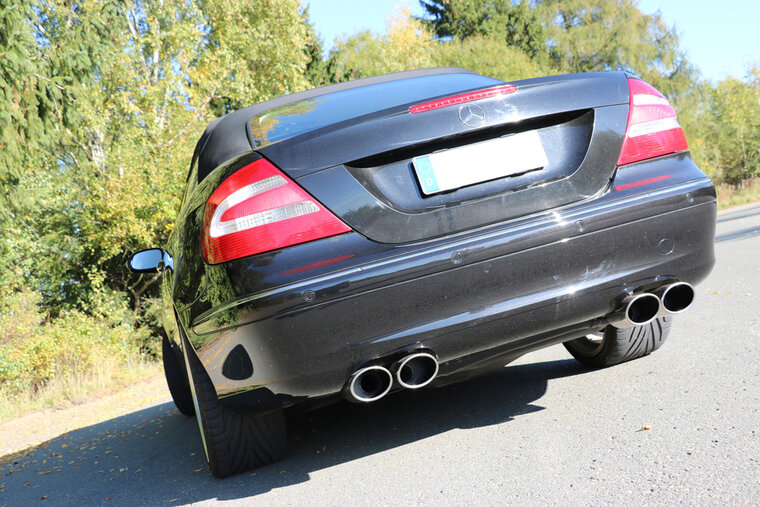 Fox Sportuitlaat Mercedes CLK Type 209 Cabriolet &amp; Coup&eacute; Achterdemper Uitlaat Rechts/Links &Oslash;70mm - 2x115x85 Type 32 Rechts/Links