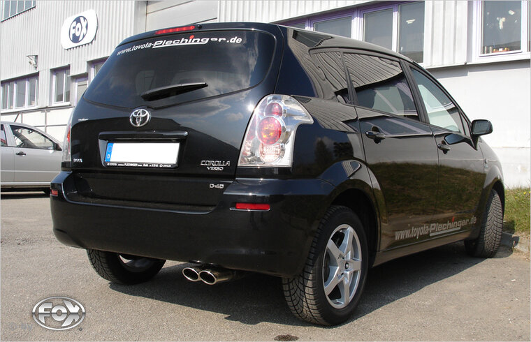 Fox Sportuitlaat Toyota Corolla Verso Diesel, modeljaar 2004 en later, achterdemper - 2x106x71 type 32