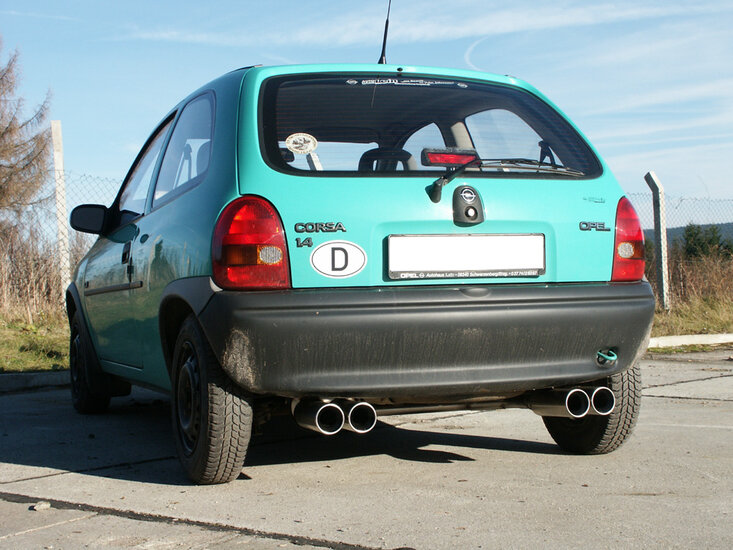 Fox Sportuitlaat Opel Corsa B achterdemper, rechter/linker uitlaat &Oslash;60mm - 2x80 Type 13 rechts/links