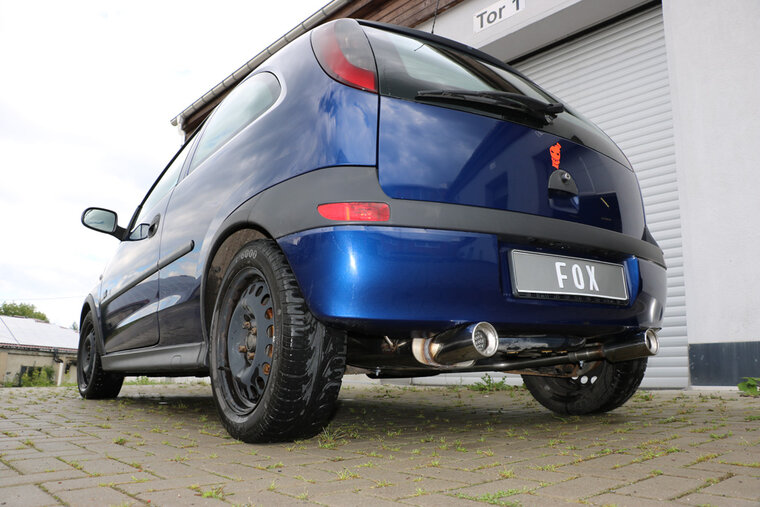 Fox Sportuitlaat Opel Corsa C achterdemper, rechter/linker uitlaat - 1x90 type 13 rechts/links