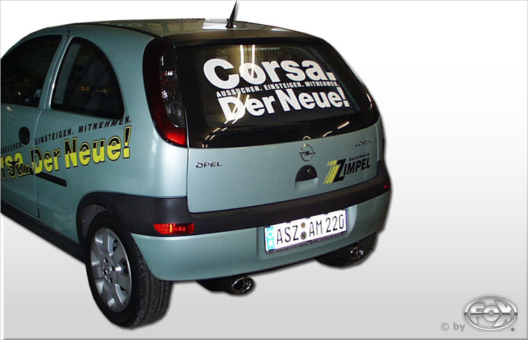 Fox Sportuitlaat Opel Corsa C achterdemper, rechter/linker uitlaat - 115x85 type 33 rechts/links
