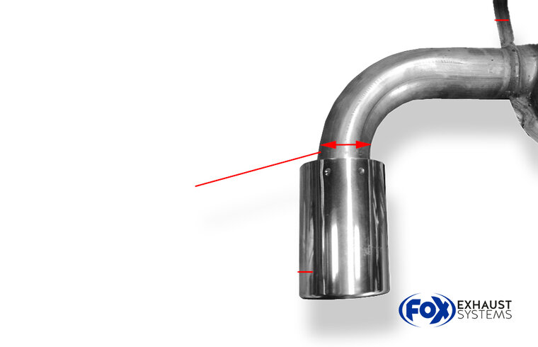 Fox Sportuitlaat Mazda CX5 - KE/ GH/ KF uitlaatpijp rechts/links aansluiting 54 mm binnendiameter - 1x100 type 16 rechts/links - voor lassen aan de originele achterdemper