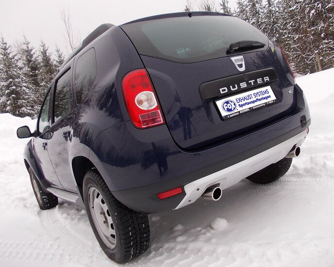 Fox Sportuitlaat Dacia Duster 4x4 achterdemper met dwarsuitgang rechts/links - 1x80 type 16 rechts/links