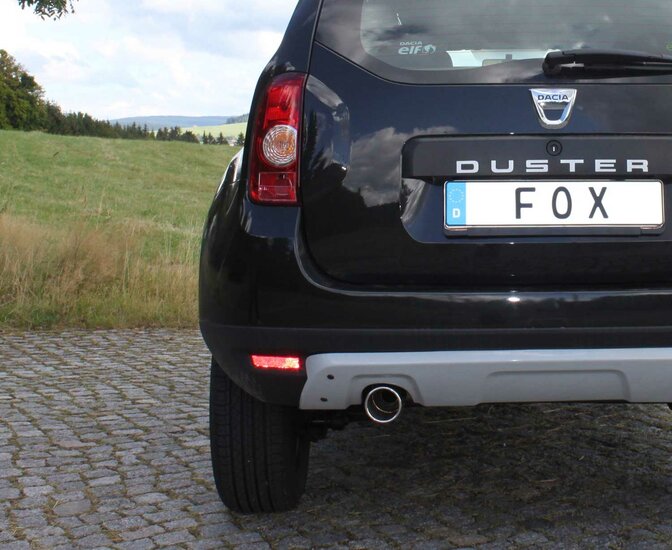 Fox Sportuitlaat Dacia Duster 4x2 - Voorwielaandrijving, achterdemper - 1x90 Type 12
