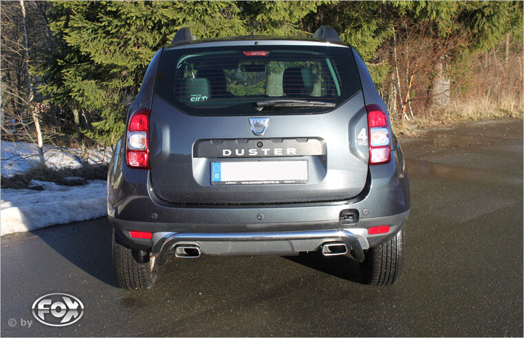 Fox Sportuitlaat Dacia Duster 4x4 Facelift Achterdemper Dwarsuitlaat Rechts/Links - 145x65 Type 59 Rechts/Links