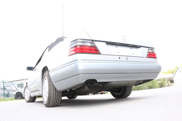 Fox Sportuitlaat Mercedes E-Klasse 124 achterdemper &Oslash;70mm - 2x55 Type 28 (Diesel-look - niet zichtbaar vanaf de achterkant)