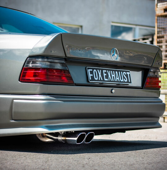 Fox Sportuitlaat Mercedes E-Klasse 124 achterdemper &Oslash;70mm - 2x93x79 Type 70 geschikt voor AMG-lip