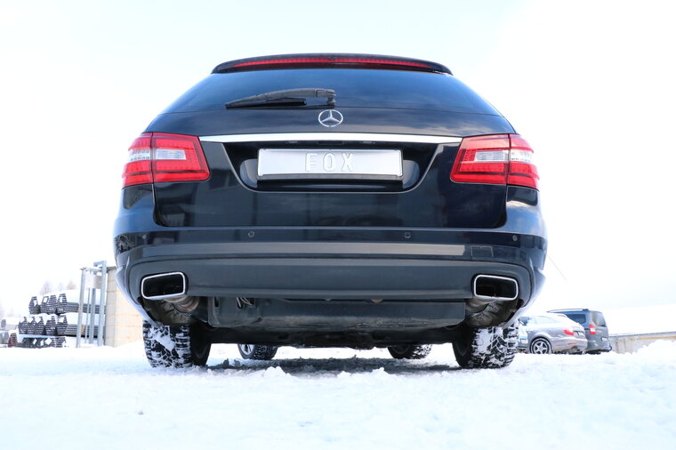 Fox Sportuitlaat Mercedes E-Klasse 212 met AMG-pakket, achterdemper rechts/links voor voertuigen met originele uitlaatpijpen - uitlaat in de originele uitlaatpijp