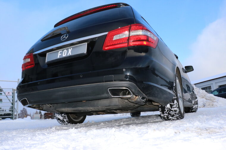 Fox Sportuitlaat Mercedes E-Klasse 212 met AMG-pakket, achterdemper rechts/links voor voertuigen met originele uitlaatpijpen - uitlaat in de originele uitlaatpijp