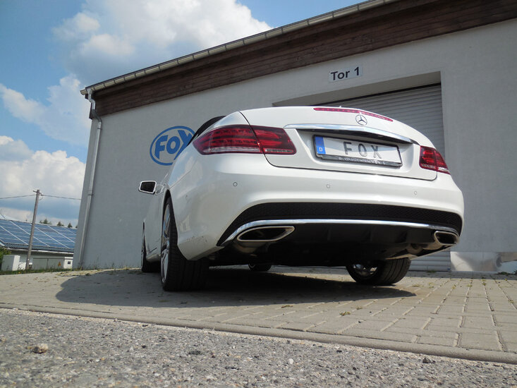 Fox Sportuitlaat Mercedes E-Klasse A207 4/6-cilinder facelift achterdemper rechts/links - met tulpvormige uitlaatpijp