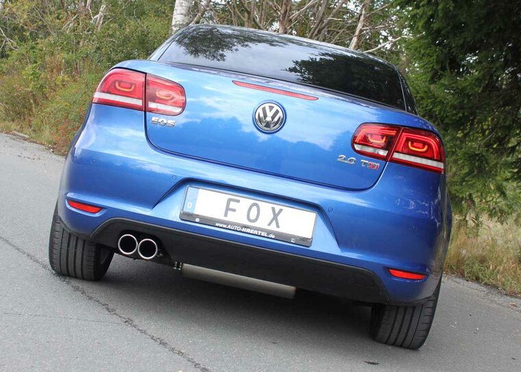 Fox Sportuitlaat VW Eos 1F - Facelift - 1.4l Achterdemper, enkelzijdig - 2x80 Type 16
