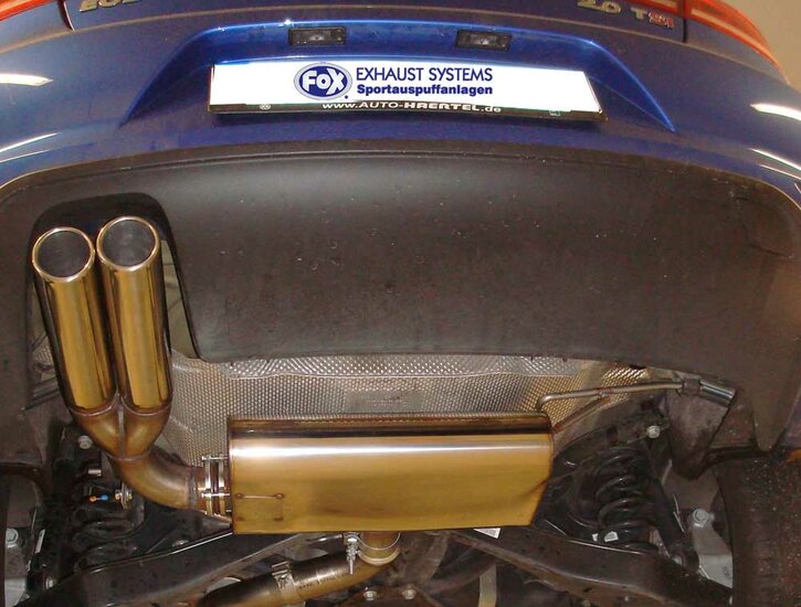 Fox Sportuitlaat VW Eos 1F - Facelift - 1.4l Achterdemper, enkelzijdig - 2x80 Type 16