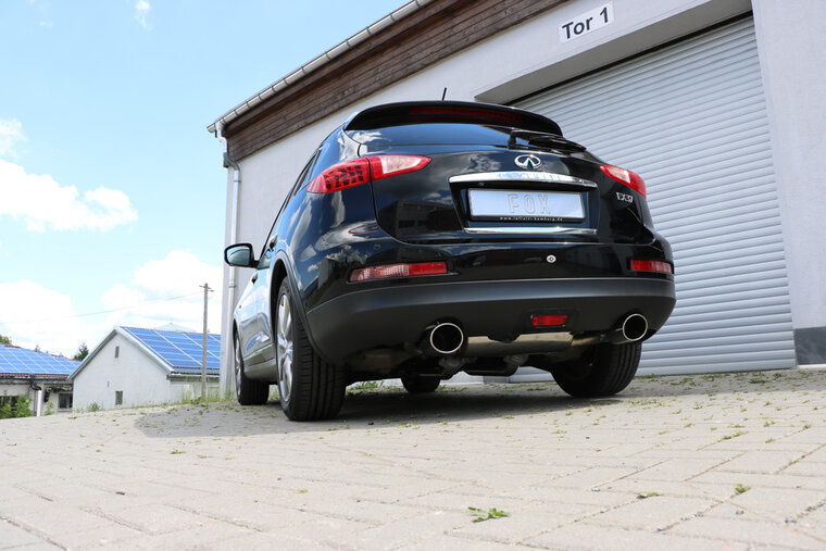 Fox Sportuitlaat Infiniti EX37 achterdemper, dwarsuitgang rechts/links - 129x106 Type 32 rechts/links