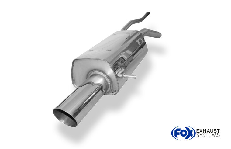Fox Sportuitlaat Achterdemper voor Ford Fiesta MK6 inclusief verbindingspijp naar katalysator - 1x90 Type 14