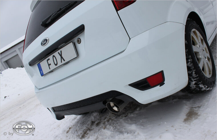 Fox Sportuitlaat Achterdemper voor Ford Fiesta MK6 inclusief verbindingspijp naar katalysator - 1x90 Type 14