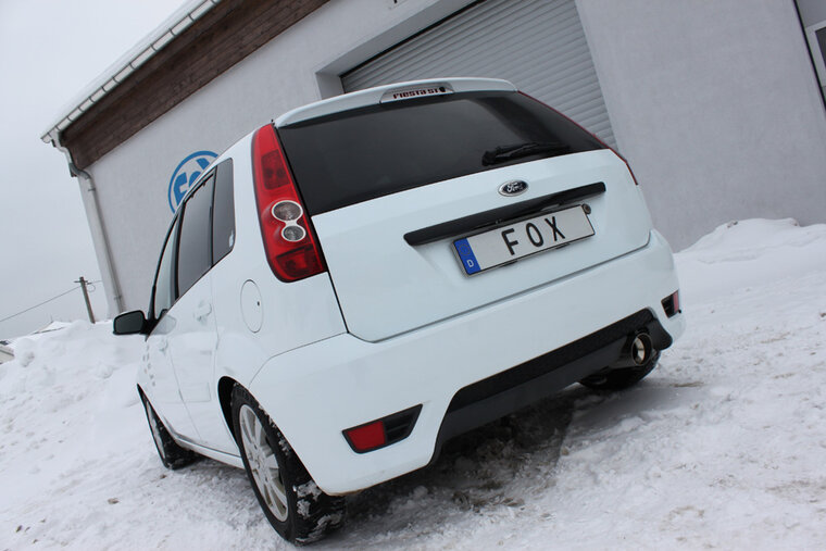 Fox Sportuitlaat Achterdemper voor Ford Fiesta MK6 inclusief verbindingspijp naar katalysator - 1x90 Type 14