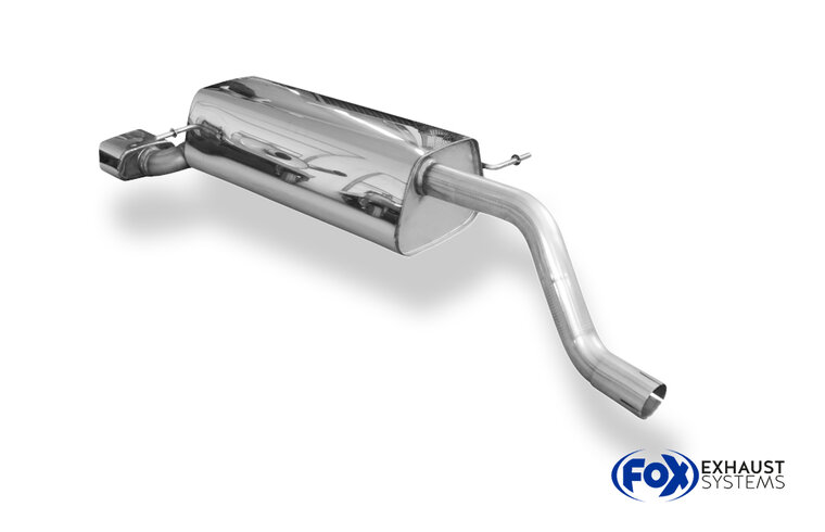 Fox Sportuitlaat Ford Fiesta MK7 - Zwart/Rood Editie - 1,2l 1,4l D 1,6l D Einddempers - 145x65 Typ 59