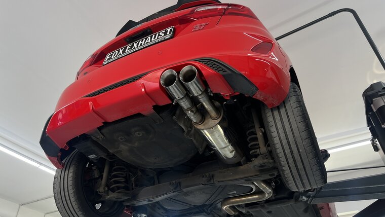 Fox Sportuitlaat Ford Fiesta MK8 ST - JHH uitlaatsysteem inclusief uitlaatklep van OPF - 2x90mm Type 25