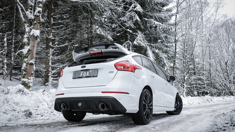 Fox Sportuitlaat Achterdemper Ford Focus MK3 RS, dwarsuitlaat rechts/links met uitlaatklep - 1x114 Type 25 rechts/links