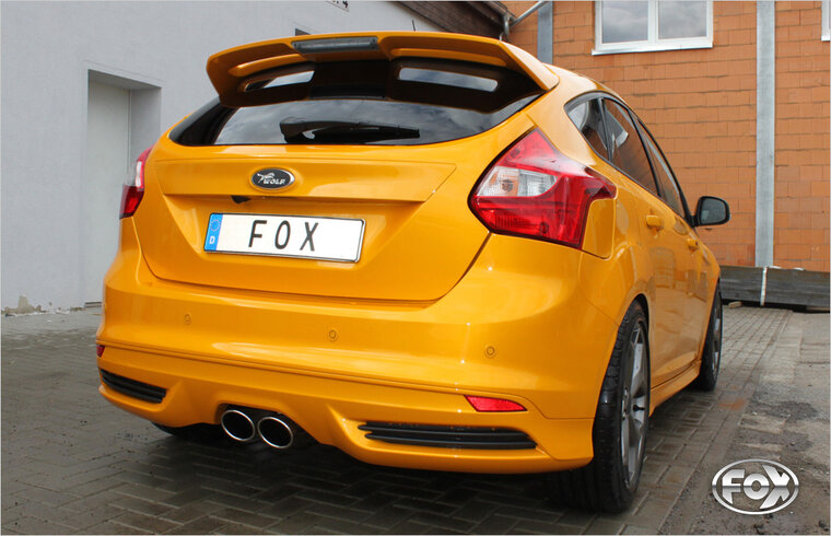 Fox Sportuitlaat Ford Focus MK3 ST Hatchback Achterdemper met dwarsgeplaatste uitlaat in het midden - 2x115x85 Type 32 midden