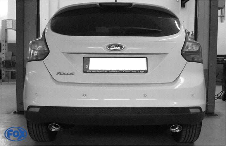 Fox Sportuitlaat Ford Focus MK3 Hatchback - Diesel Achterdemper Rechts/Links Uitgang - 106x71 Type 32 Rechts/Links